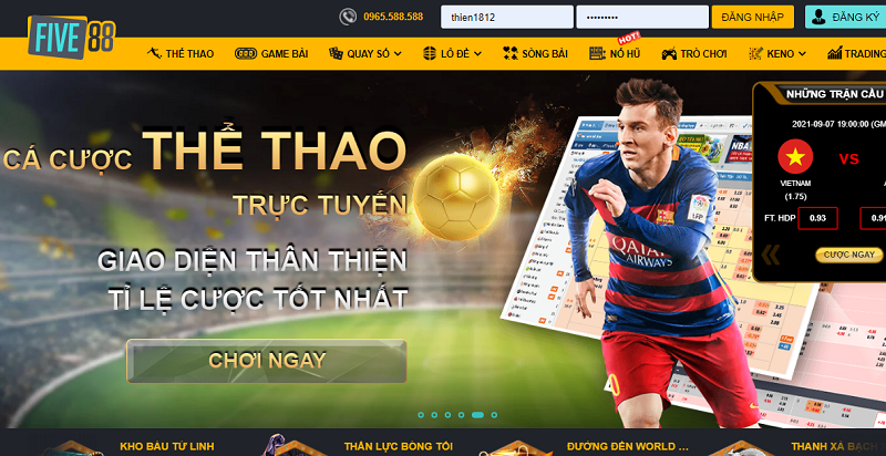 Five88 – Nhà cái cá cược mang sức hút thời đại